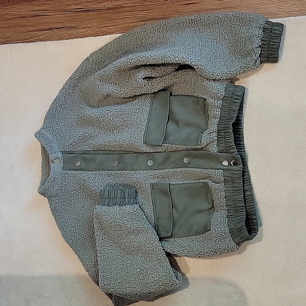 Sherpa Bomber Jacket - Sage Green